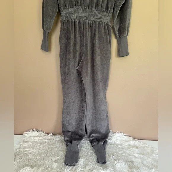 {FP Movement} Training Day Velour Jumpsuit in Grey - Womens XS - Picture 8 of 10